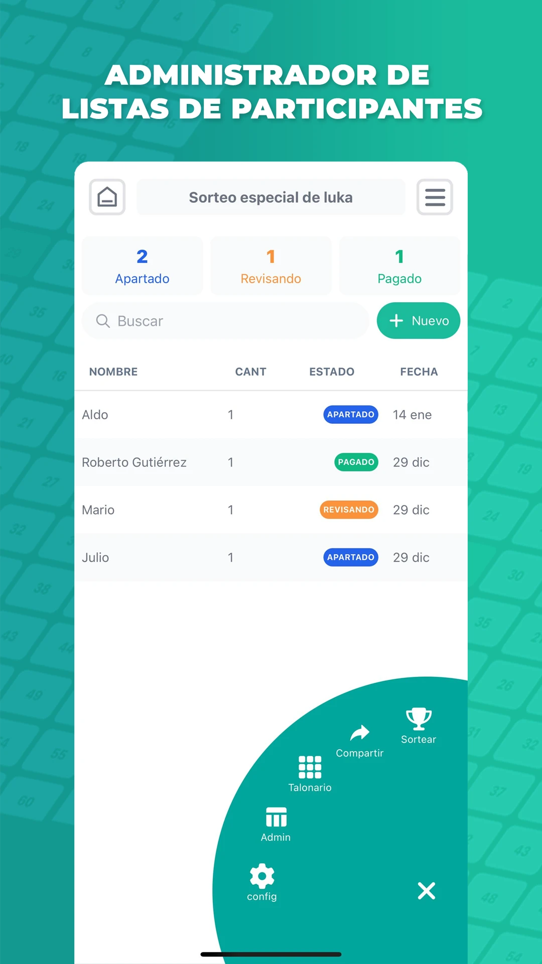 Gestión de tickets para rifas